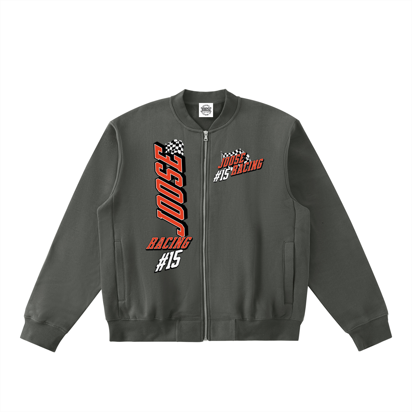 Essential Zip-Up Fleeced Varsity Jacket