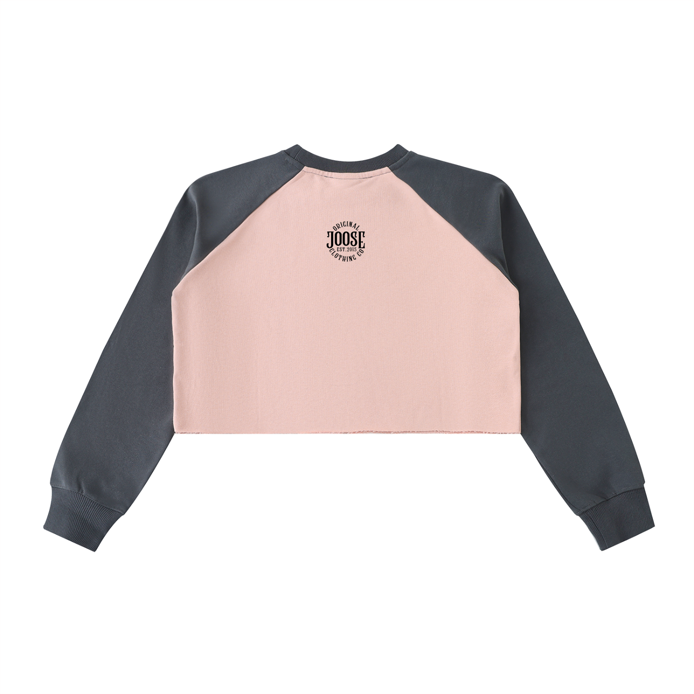 Raw-Hem Color-Block Raglan Crop Sweatshirt