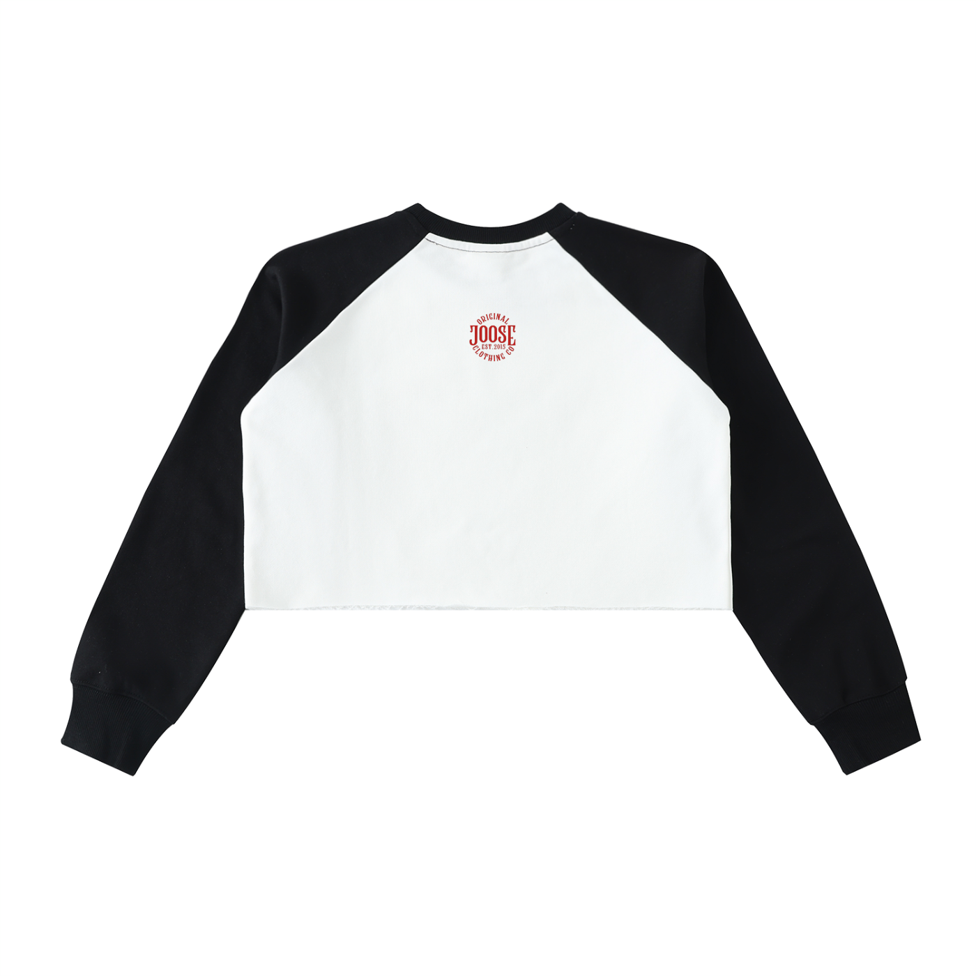 Raw-Hem Color-Block Raglan Crop Sweatshirt