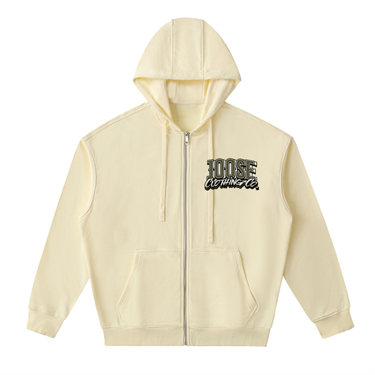 Drop-Shoulder Zip Up Hoodie