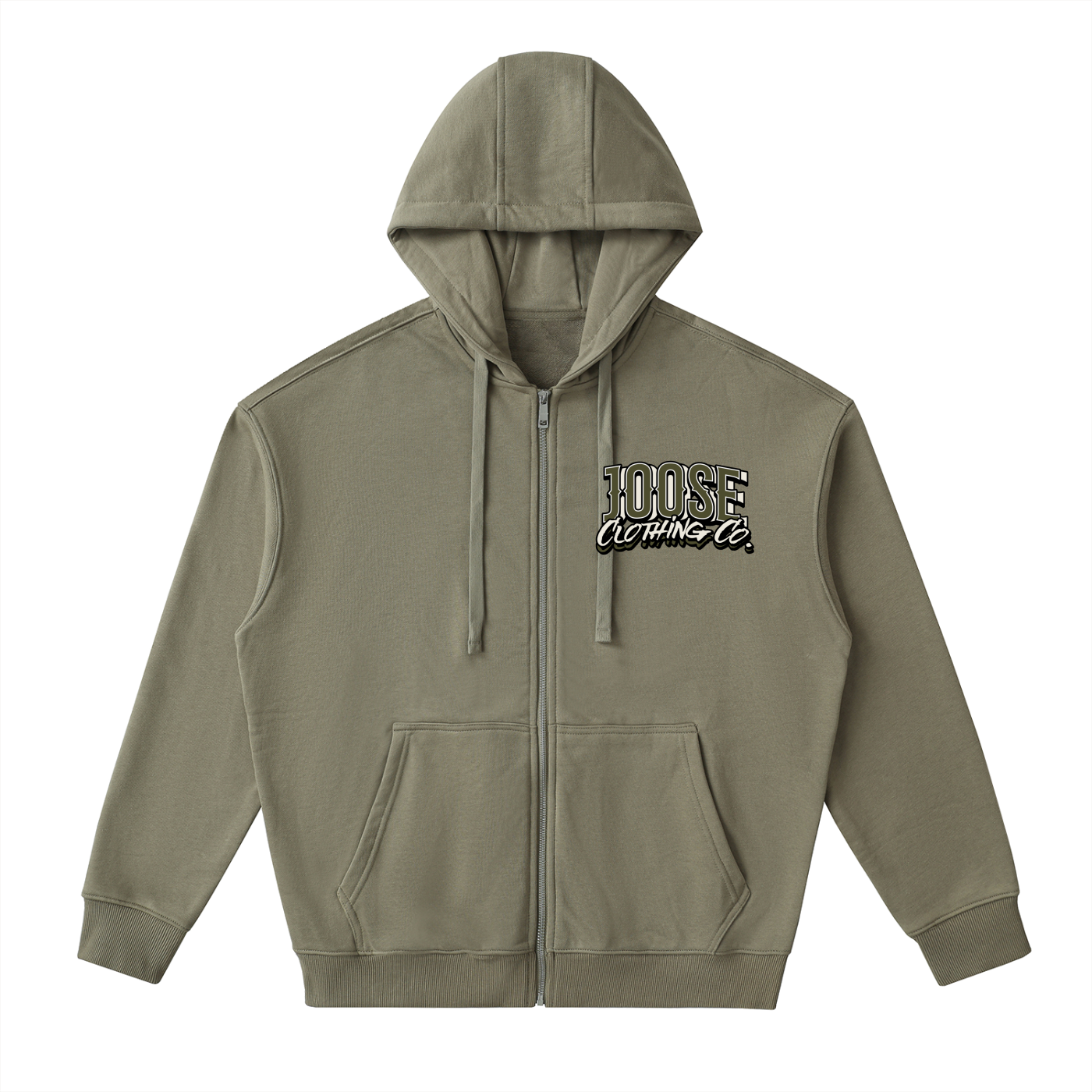 Drop-Shoulder Zip Up Hoodie