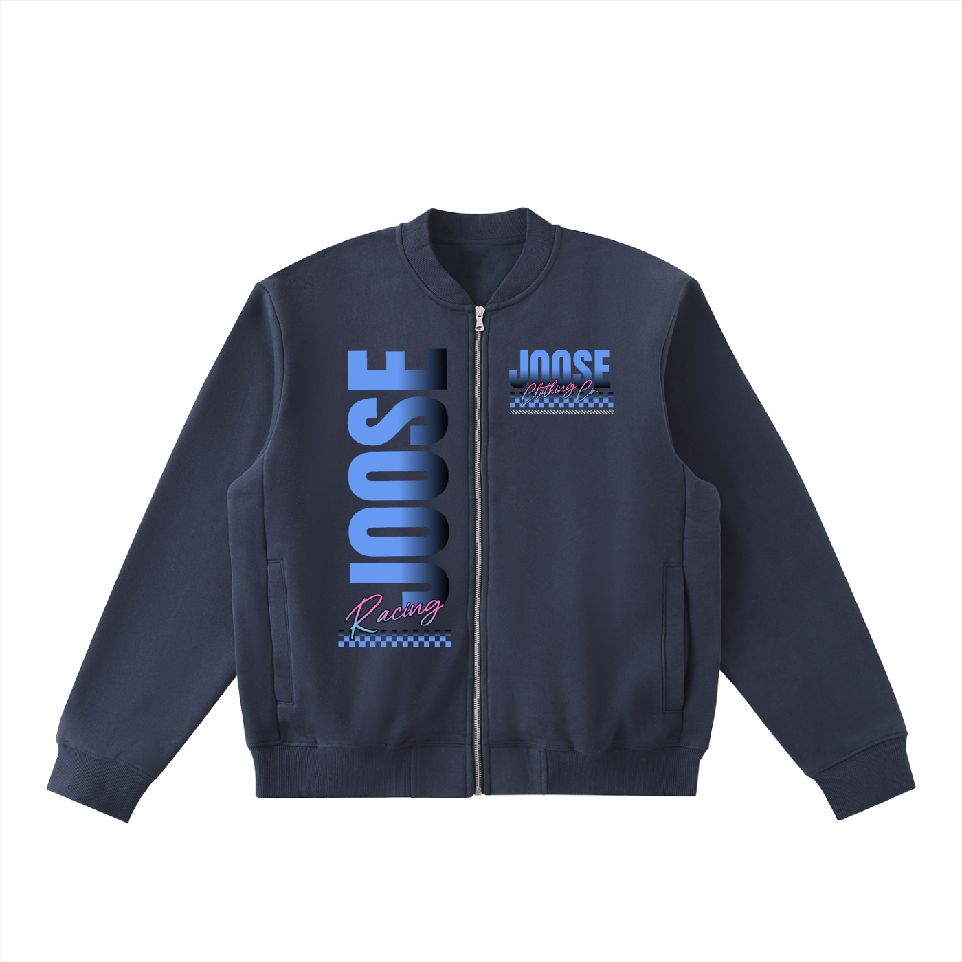 Essential Zip-Up Fleeced Varsity Jacket