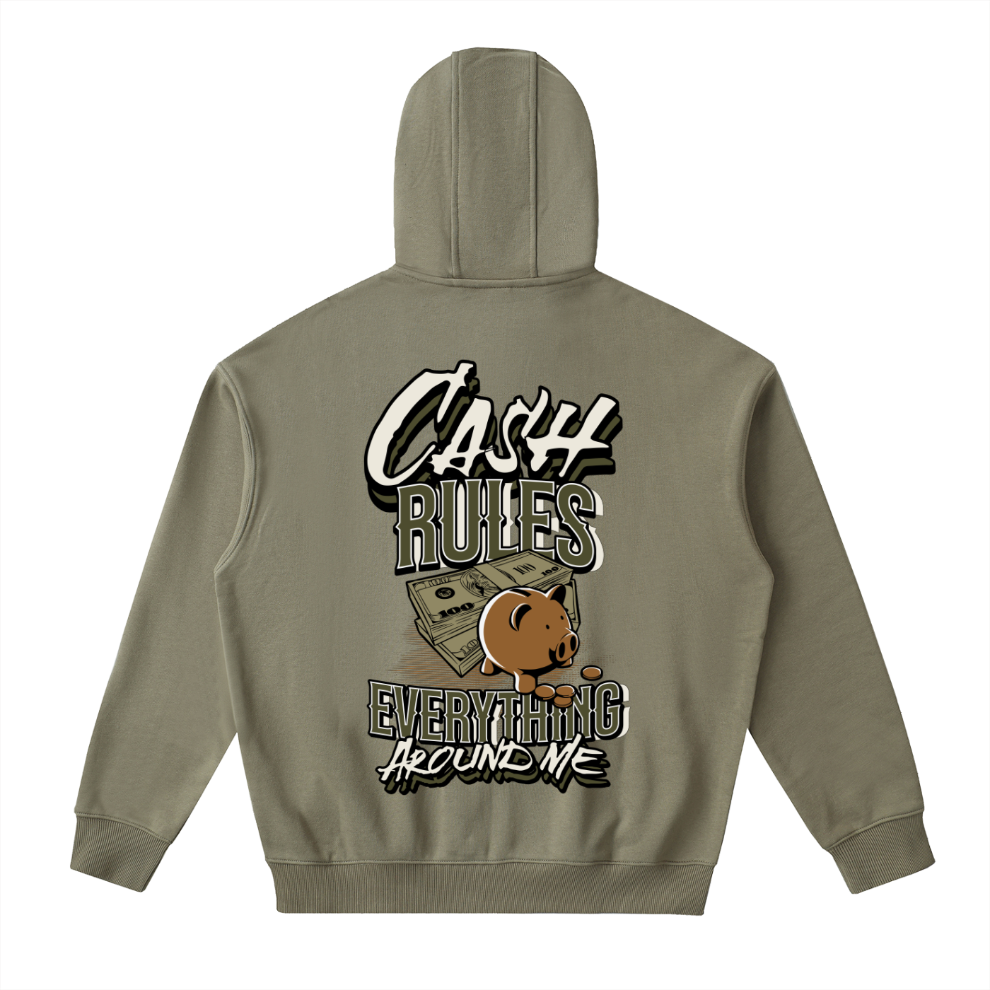 Drop-Shoulder Zip Up Hoodie