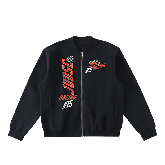 Essential Zip-Up Fleeced Varsity Jacket