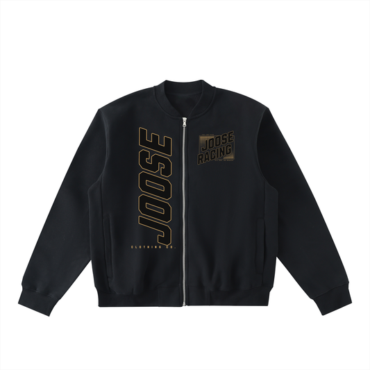 Essential Zip-Up Fleeced Varsity Jacket