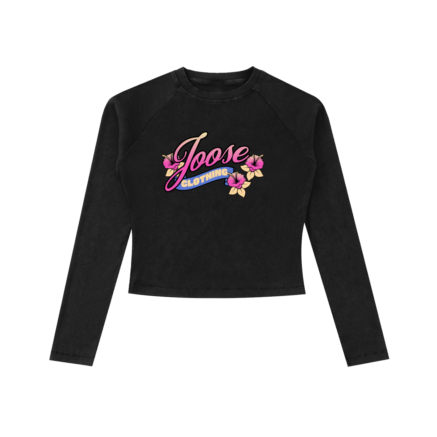 Dyed Washed Raglan Long Sleeve Slim T-Shirt