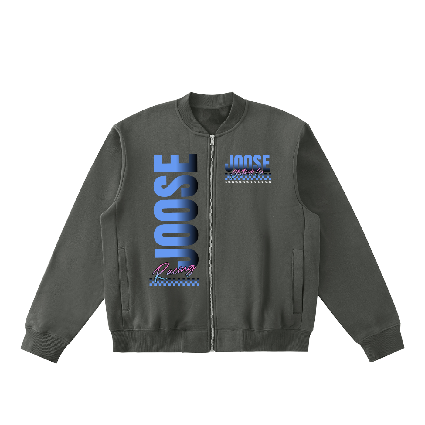 Essential Zip-Up Fleeced Varsity Jacket