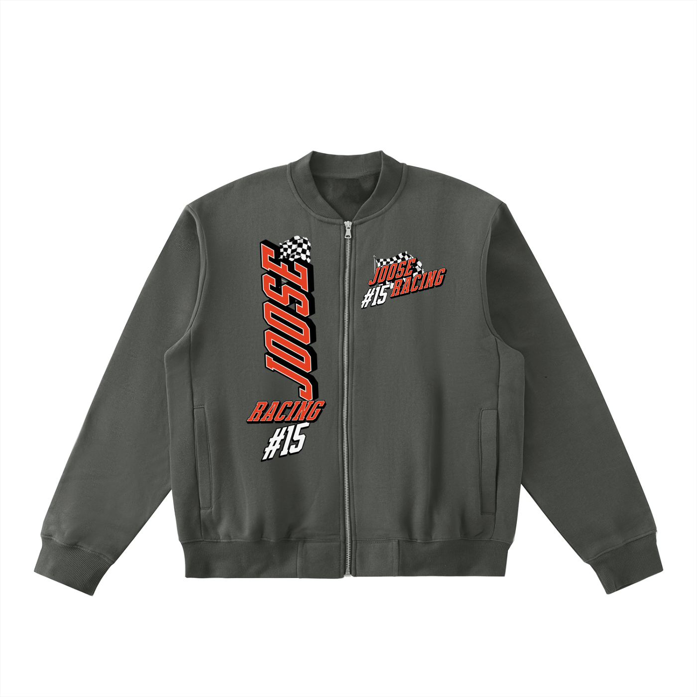 Essential Zip-Up Fleeced Varsity Jacket