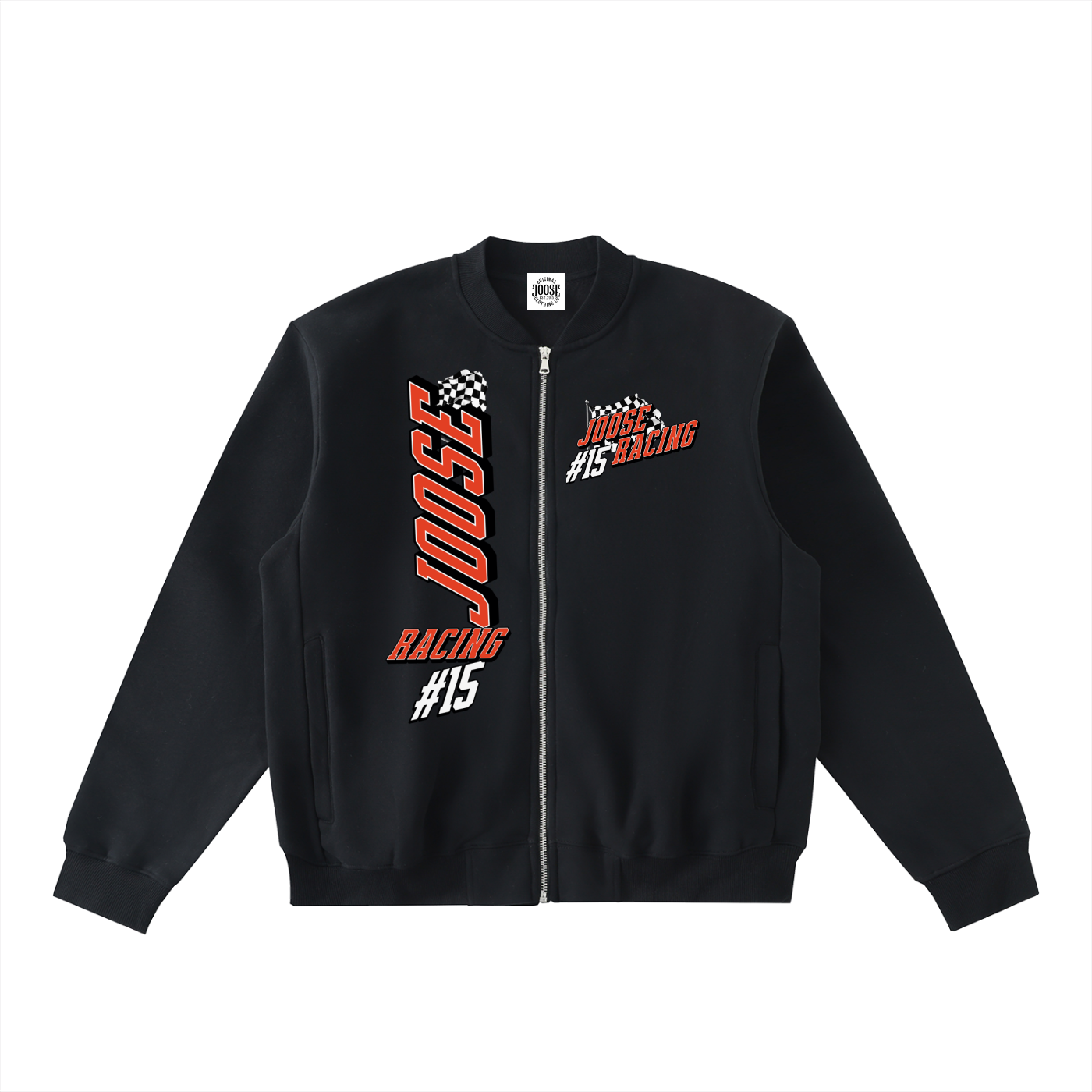 Essential Zip-Up Fleeced Varsity Jacket