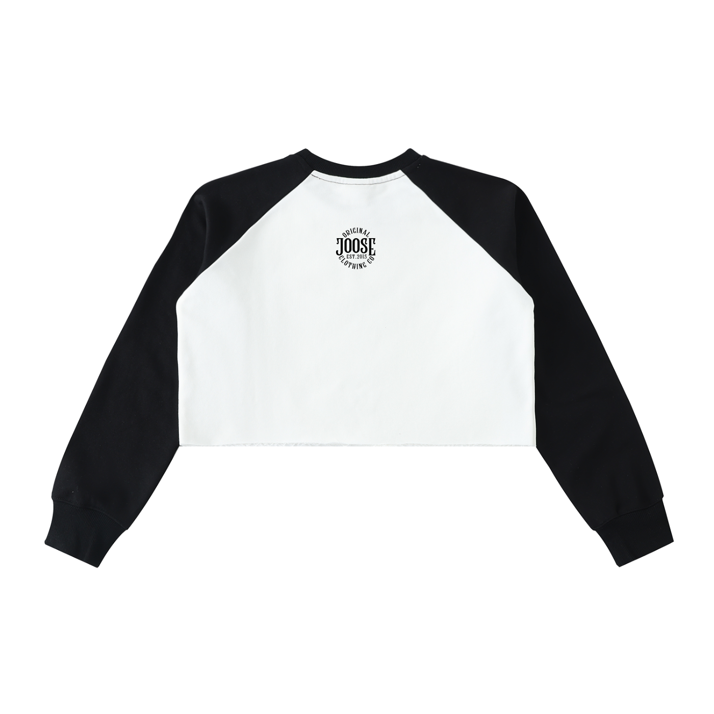 Raw-Hem Color-Block Raglan Crop Sweatshirt